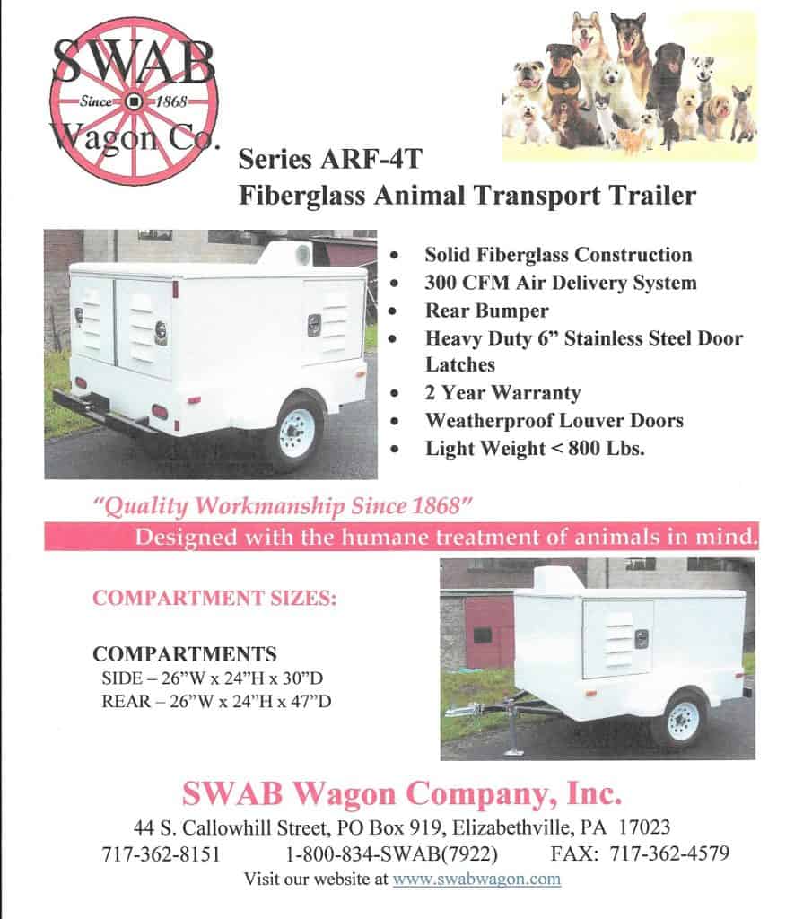 ARF-4 Animal Transport Trailer - Swab Wagon Company
